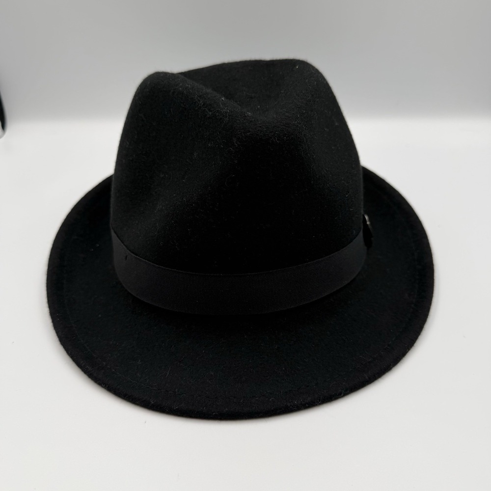 DPC Wool Fedora Hat Black Size M Classic Dress USA Made